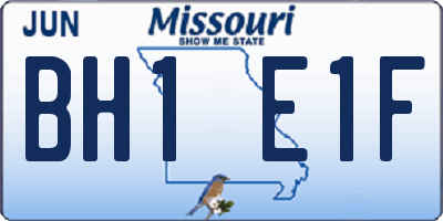 MO license plate BH1E1F