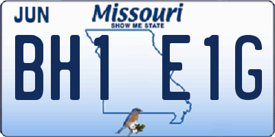 MO license plate BH1E1G