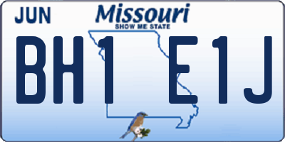 MO license plate BH1E1J