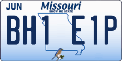 MO license plate BH1E1P