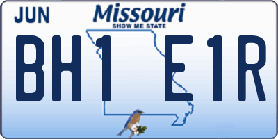 MO license plate BH1E1R
