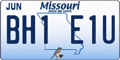 MO license plate BH1E1U