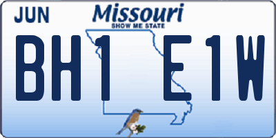 MO license plate BH1E1W