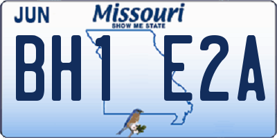 MO license plate BH1E2A