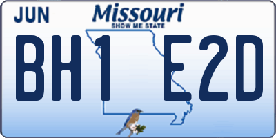 MO license plate BH1E2D
