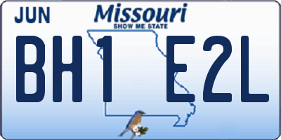 MO license plate BH1E2L