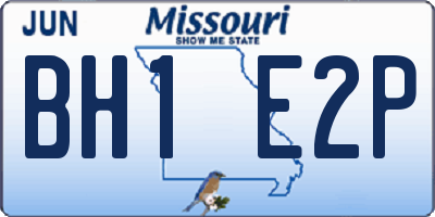 MO license plate BH1E2P