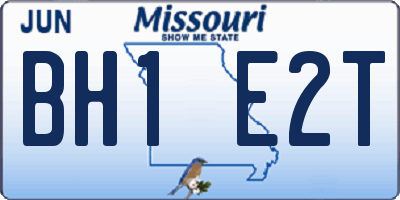 MO license plate BH1E2T