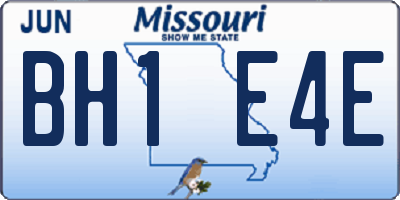 MO license plate BH1E4E