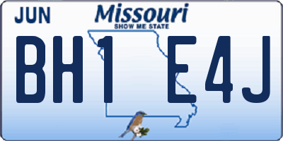 MO license plate BH1E4J