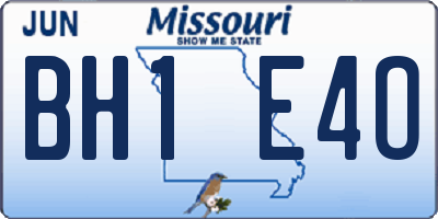 MO license plate BH1E4O