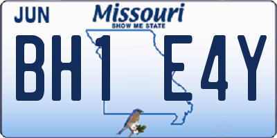 MO license plate BH1E4Y
