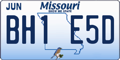 MO license plate BH1E5D