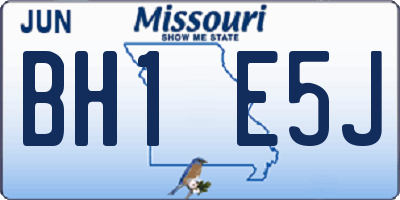 MO license plate BH1E5J