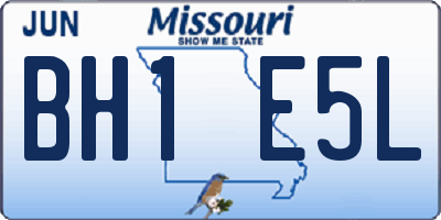 MO license plate BH1E5L