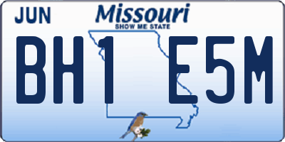 MO license plate BH1E5M