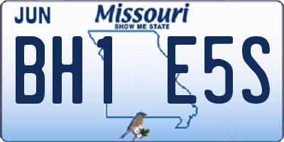 MO license plate BH1E5S