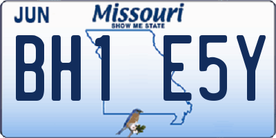 MO license plate BH1E5Y