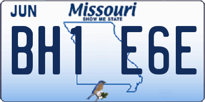 MO license plate BH1E6E