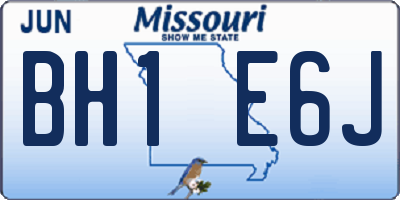 MO license plate BH1E6J
