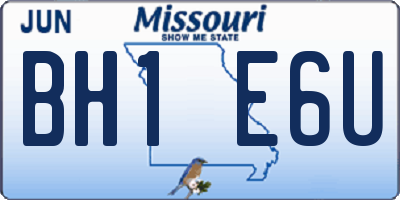 MO license plate BH1E6U