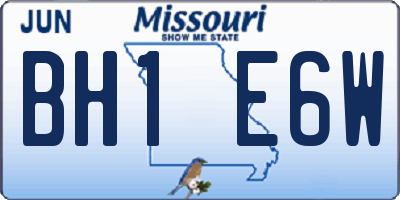 MO license plate BH1E6W
