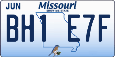 MO license plate BH1E7F