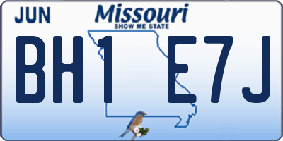 MO license plate BH1E7J