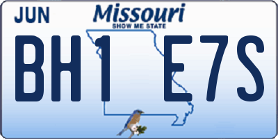 MO license plate BH1E7S