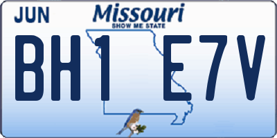 MO license plate BH1E7V