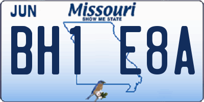 MO license plate BH1E8A