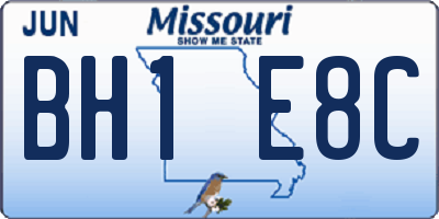 MO license plate BH1E8C