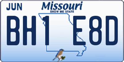 MO license plate BH1E8D