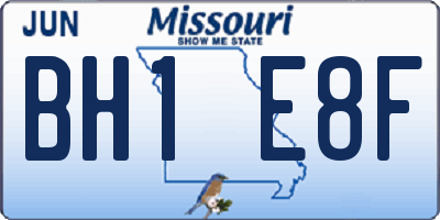 MO license plate BH1E8F