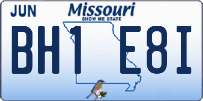 MO license plate BH1E8I