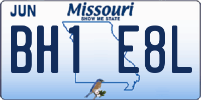 MO license plate BH1E8L