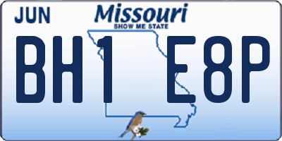 MO license plate BH1E8P