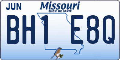 MO license plate BH1E8Q