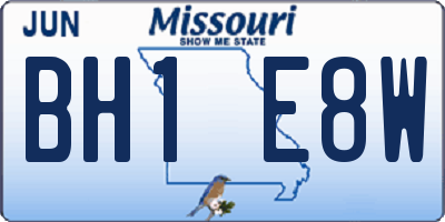 MO license plate BH1E8W