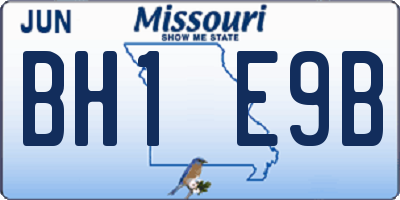MO license plate BH1E9B