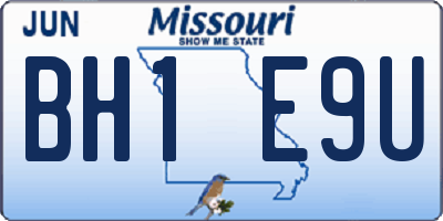 MO license plate BH1E9U