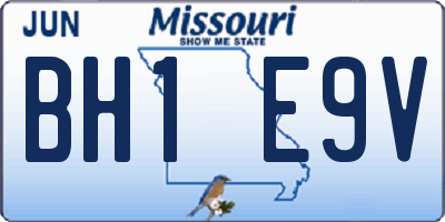 MO license plate BH1E9V