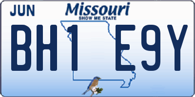 MO license plate BH1E9Y