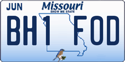 MO license plate BH1F0D