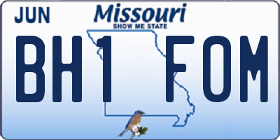 MO license plate BH1F0M