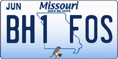 MO license plate BH1F0S