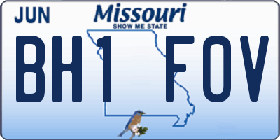 MO license plate BH1F0V