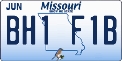 MO license plate BH1F1B