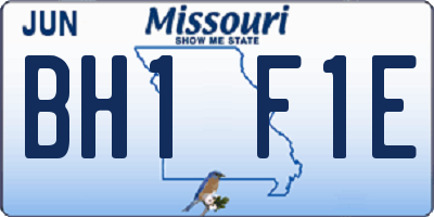 MO license plate BH1F1E