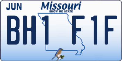 MO license plate BH1F1F